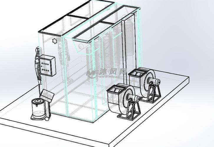 双工位喷粉室(人工喷粉) - 通用设备图纸 - 沐风网